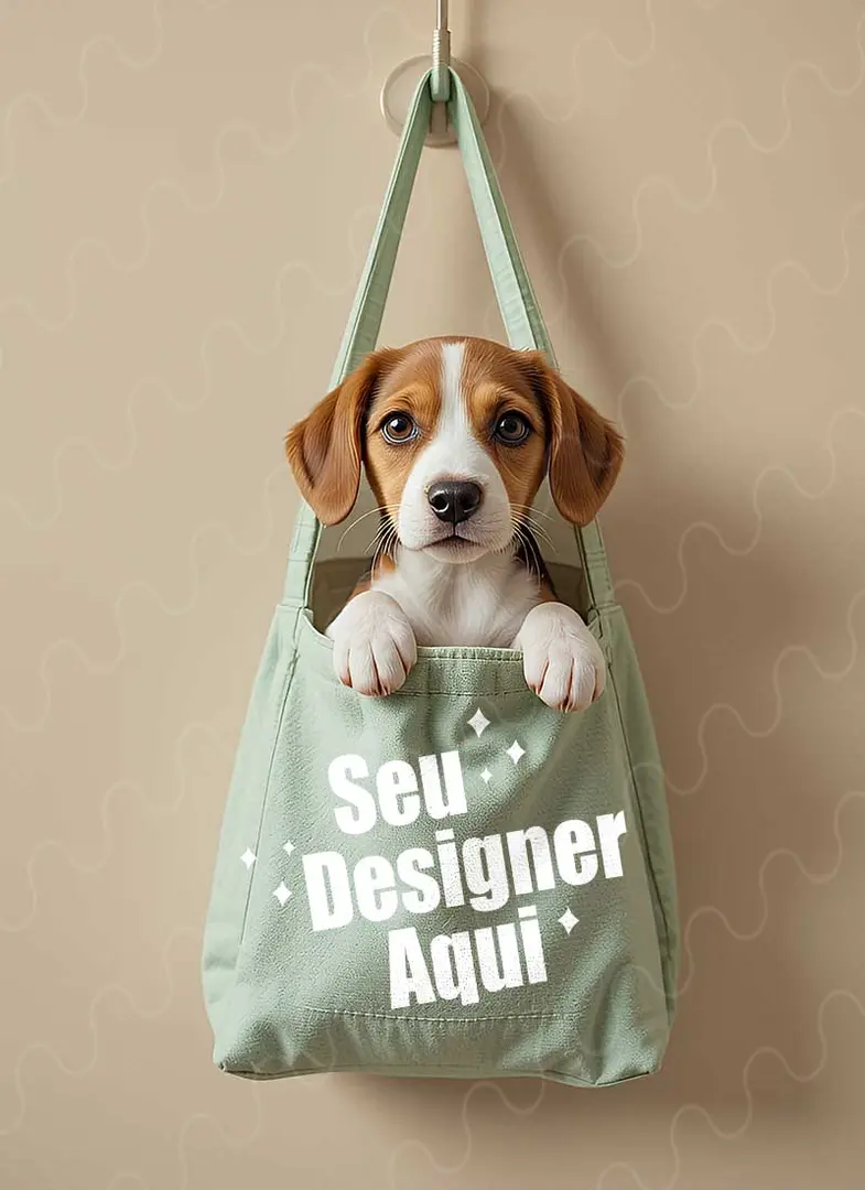 Mockup Cãozinho Fofo Bolsa Mockup Cãozinho Fofo Bolsa