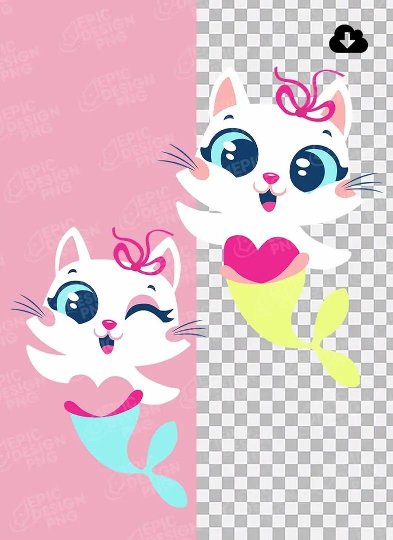 Gatinha Baby Sereia Cute Gatinha Baby Sereia Cute Kawaii